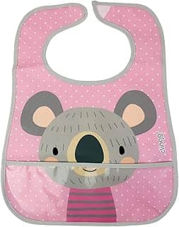 Clingo Babador Impermeável Com Bolso Coletor Coala Cinza/Rosa Tamanho Único