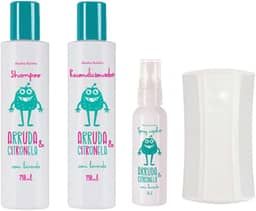 Kit Mata Piolho e Lêndeas,Arruda e Citronela Shampoo, Condicionador, Spray Abelha Rainha e Pente fino