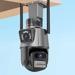 Camera Segurança Externa Lente Dupla 4K, 6MP, WiFi 360° com Visão Noturna Colorida,Sirene Policial, Rastreamento de Movimento, IP66 à Prova d’Água, Monitoramento Residencial e Comercial.