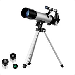 Telescópio Astronômico Luneta F36050 com Tripé Estável | Kit Premium Portátil com Lentes 6mm, 20mm e Zoom 1.5x | Ideal para Lua, Estrelas e Observação Terrestre – Gamora LTDA
