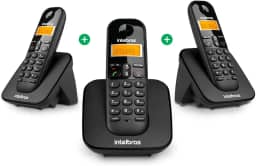 Telefone Sem Fio Digital com Dois Ramais Adicionais TS 3113 Preto Intelbras