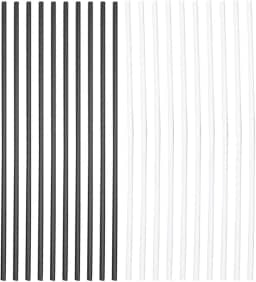 20 peças de marcadores laterais de escala de guitarra ABS 100 mm – Marcador de posição de escala branco e preto com pontos embutidos para guitarra, baixo, ukulele