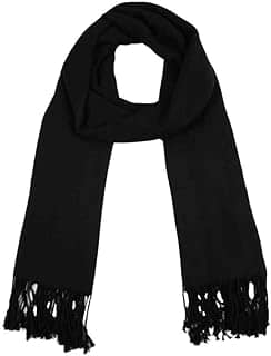Echarpe Feminina Lisa com Franja em Viscose 180x70cm Acessório Versátil e Sofisticado para Outono Inverno e Meia Estação