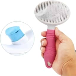Escova Removedora de Pelos para Cães e Gatos, Auto-Limpante, (ROSA)