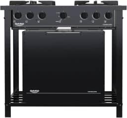 Fogão Industrial 4 Bocas Preto com Forno e Tripla Chama Dako Couraçado