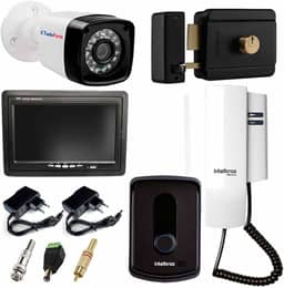 Kit Porteiro Intelbras Ipr 8010 + Câmera Infra Bullet + Tela Monitor 7 polegadas Lcd Colorido + Fechadura Elétrica Fx 500 Intelbras