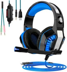 Fone Headset Gamer Microfone Play 4 Ps4 Xbox Pc Celular (Azul)