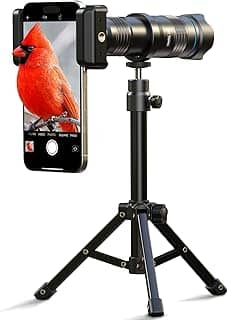 APEXEL Kit de lentes teleobjetivas 28X para smartphone, lente de telefone com ampliação com clipe universal, lente fotográfica de ampliação HD para iPhone e telefone Android (serve para quase todos os