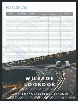 Mileage Log Book: Vehicle Mileage Journal for Business or Personal Taxes / Automotive Daily Tracking Miles Record Book / Odometer Tracker Logbook / ... Or Car Owner Gift Notebook Simple & Easy