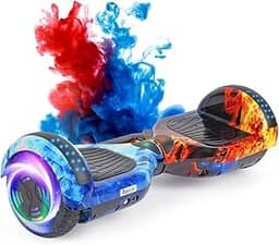 Hoverboard 6,5' com Bluetooth e Iluminação LED, Patinete Elétrico de Equilíbrio para Crianças e Jovens Dança do Gelo e Fogo