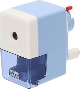 M&G Apontador de lápis manual, manivela, apontador de lápis de cinco posições, ajustável, material de escritório para sala de aula, escritório, azul