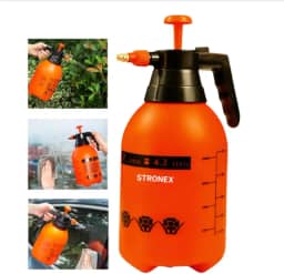 Pulverizador Profissional Manual, Laranja, 2 Litros, com Pressão Prévia, Bico Ajustável, para Jardim, Limpeza de Carro, Janelas e Irrigação