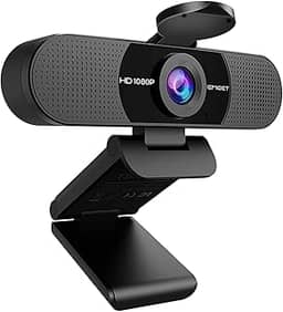 EMEET Webcam 1080p com microfone, câmera Web C960, webcam de streaming de 2 microfones, câmera de computador FOV de 90°, webcam USB Plug and Play para chamadas online/conferências,