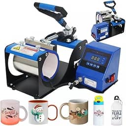 11oz Prensa Térmica De Sublimação Em Caneca Máquina De Prensa De Café Copo De Cerveja Caneca (220V, Azul)