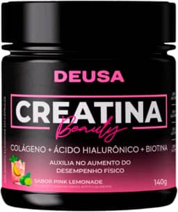 Creatina 100% Pura Monohidratada - DEUSA - 5 em 1, Colágeno, Biotina, Ácido Hialurônico, Creatina Monohidratada para Mulheres