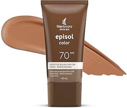 Protetor Solar Episol Color Fps 70 - Tom 4 Médio Escuro - Base Líquida 40ml - Cobertura Alta e Efeito Matte - Mantecorp
