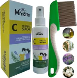 Terapia Capilar M Mari's Spray Creme de Pentear Solta Lêndea Removedor Piolho + Pente Fino de Ferro Aço Inox