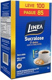Adoçante em Pó Sucralose Linea com 100 envelopes de 800mg cada, 80g