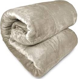 Cobertor King Corttex Lumini Super Soft Alta Gramatura 300g 2,40 x 2,60 - Manta Microfibra Poliéster Toque Seda Macio Grosso (Bege Fendi)