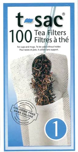 T-Sac Sacos de filtro de chá, infusor de chá descartável, número 1, capacidade para 1 xícara, conjunto de 100