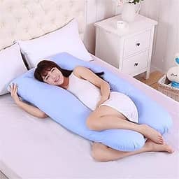 Almofada Travesseiro Gestante Corpo Formato U, Confortável (Azul)