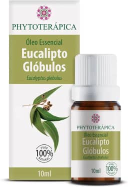 PHYTOTERAPICA- Óleo Essencial Eucalipto Globulus - Para Difusor, Massagem e Aromaterapia - Estimula a mente, renova energia, ativa concentração e foco - 100% Puro e Natural -Herbal e refrescante, 10ml