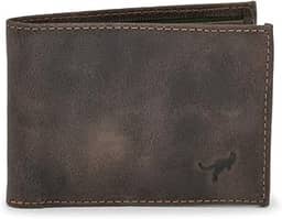 Carteira Masculina Slim Pequena Luxo Couro Legítimo Natural (Marrom Escuro)