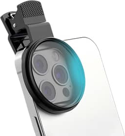 Lente de câmera de telefone de 52 mm com clipe CPL com filtro polarizador, compatível com iPhone, Samsung, reduz o brilho e os reflexos