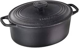 Caçarola Ferro Fundido Oval Alça E Tampa De Ferro 2,5l