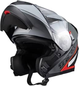 Capacete Texx Escamot Gladiator V3 Makan Cinza Vermelho 60