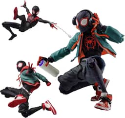 Spider Mαn: Into The Spider-Verse Miles Morales Sentinel SV Super Heroes 6 polegadas / 16 cm Articulações Móveis Figura de Ação Modelo Colecionável Ornamentos Conjunto Caixa de Brinquedo