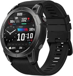 Zeblaze Smart Watch Stratos 3, Smartwatch de tela de toque de 1,43 polegadas com texto e chamada, mais de 100 Sports Fitness Tracker Watch, compatível com iOS/Android, para homens e mulheres