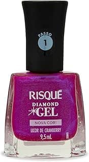 Risqué Esmalte Diamond Gel Licor de Cranberry Metálico 9,5ml