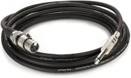 Cabo de Microfone XLR para P10 Mono - Preto - 3 Metros