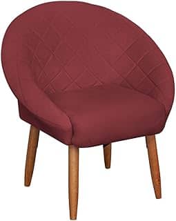 Poltrona Cadeira para Recepção sala de estar Sala de Leitura resistente reforçada tecido veludo pés madeira MOBLAN decor (1, Vermelho)