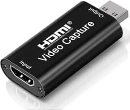 HDMI Placa de Captura de Vídeo 4K, Adaptador USB 2.0 para Streaming e Gravação, Compatível com PC, Mac e Consoles, Design Compacto em Metal Preto