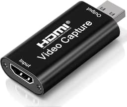 HDMI Placa de Captura de Vídeo 4K, Adaptador USB 2.0 para Streaming e Gravação, Compatível com PC, Mac e Consoles, Design Compacto em Metal Preto