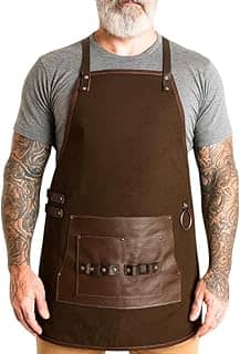 Avental Churrasco Masculino Lona Couro Avental Churrasqueiro