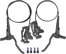 Conjunto de freio a disco hidráulico MT200, 2 pistões dianteiros esquerdos 850 mm e traseiro direito 1450 mm, freios hidráulicos de liga de alumínio, freio hidráulico para mountain bike, encaixe