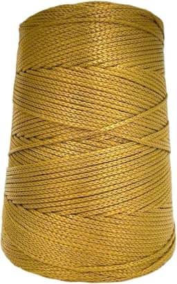 Fio nautico 500g 3mm 500m cores Linha Rabo rato bolsa corda cordão polipropileno croche trico cone (Mostarda)