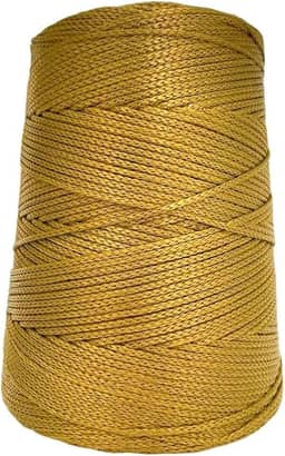Fio nautico 500g 3mm 500m cores Linha Rabo rato bolsa corda cordão polipropileno croche trico cone (Mostarda)