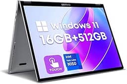 CHUWI Notebook MiniBook X 2 em 1 com tela sensível ao toque, SSD LPDDR5 de 16 GB de 512 GB, Intel N150 (até 3,6 GHz), laptop conversível Windows 11 de 10,5 polegadas, SSD expansível de 2 TB, FHD IPS