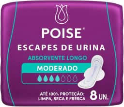 Poise® Absorvente para Escapes de Urina Longo Moderado 8un