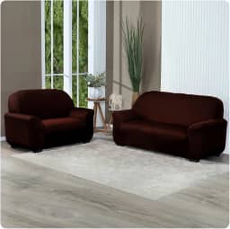 Capa Para Sofá Grossa em Malha Gel 2 e 3 Lugares Cores Diversas (Marrom)