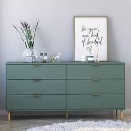 Cômoda Ditália 6 Gavetas Dm-243 Verde Oliva