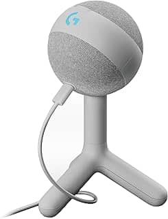 Microfone Condensador Gamer Logitech G Yeti Orb com RGB LIGHTSYNC, Captação Cardioide, Conexão USB Plug and Play para Gravação de Conteúdo e Streaming em PC e Mac - Branco
