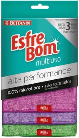 EsfreBom - Pano Alta Performance Multiuso, Com 3 Unidades, Cores - Rosa/Roxo/Verde, Bettanin