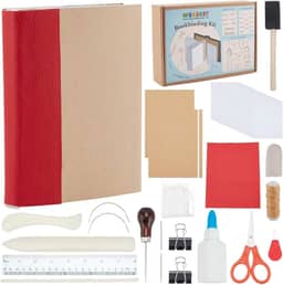 WEBEEDY Kit de encadernação para iniciantes, 64 peças, kit básico de encadernação DIY com instruções para iniciantes, ferramentas completas de encadernação para encadernação DIY, suprimentos de