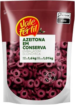 Vale Fértil Azeitona Preta Em Conserva Fatiada Sachê 1 01Kg Pequeno