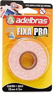 Fita Dupla Face, Fixa Pro Espuma, 12mmX2mts, Adelbras